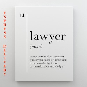 Lawyer Canvas Art Lawyer Definition Lawyer Gift Funny Attorney Gift Lawyer Poster Lawyer Office Decor Lawyer Wall Art Lawyer Graduation Gift
