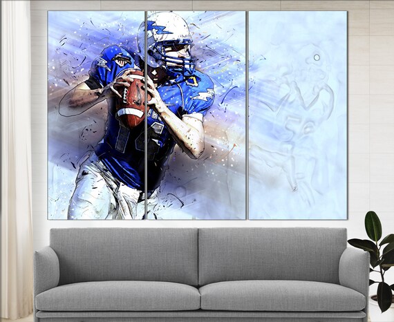 Abstract Football Wall Art Football Canvas Art Nfl Fan Gift Etsy