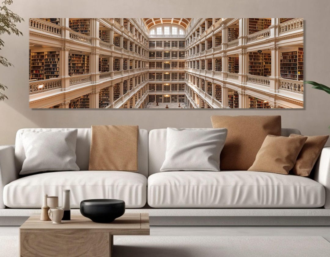 Large Library Canvas Print, Library Wall Art, Abstract Library Poster ...