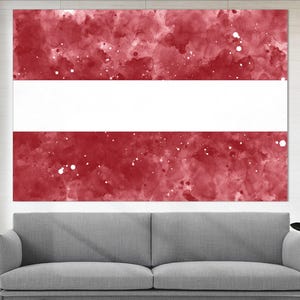 Latvia Flag Canvas Print, Latvia Wall Art, Flag of Latvia Print, Framed and Ready to Hang