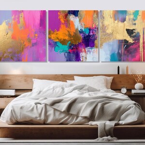 Large Contemporary Painting Canvas Print, Colorful Abstract Wall Art, Modern Home Decor, Marble Canvas Print, Framed and Ready to Hang