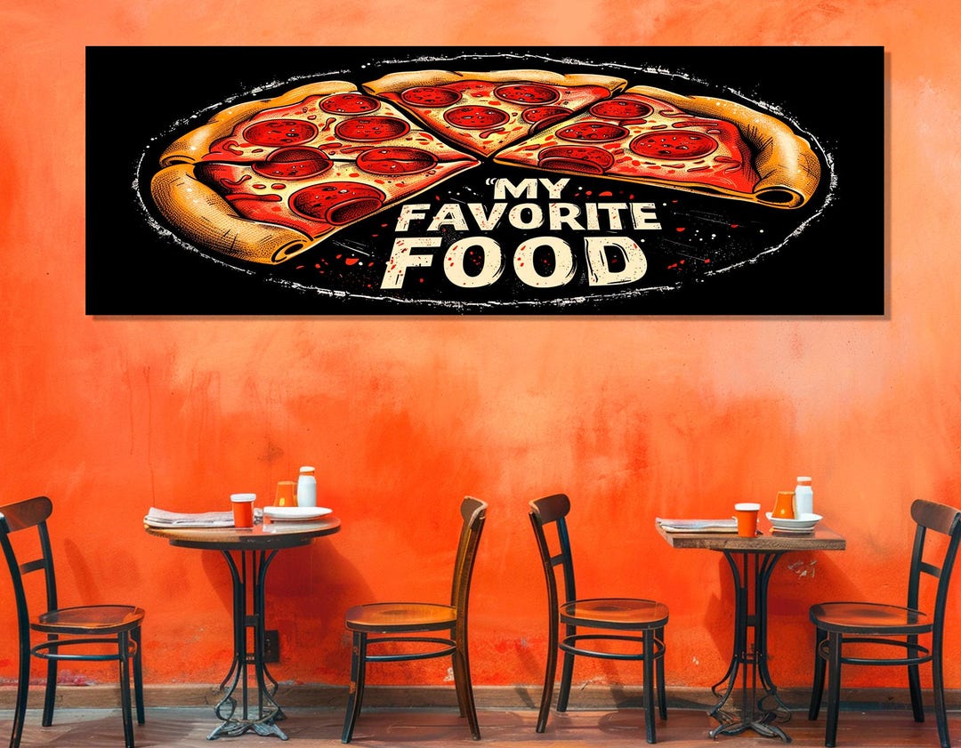 Pizza Wall Art, Large Pizza Canvas Print, Pizza Bar Decor, Kitchen