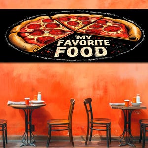 Pizza Wall Art, Large Pizza Canvas Print, Pizza Bar Decor, Kitchen Wall Decor, Pizzeria Wall Decor, Pizza Poster, Framed and Ready to Hang