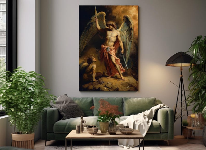 St. Michael the Archangel Canvas Print, Roman Catholic Wall Art, St ...