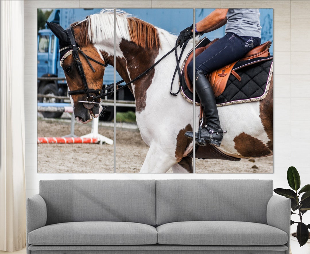 Horse Jumping Wall Art Horse Sport Canvas Print Horse Etsy France