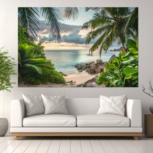 Tropical Canvas Print, Palm Trees Print, Tropical Wall Decor, Palms Painting, Tropical Wall Art, Green Wall Decor, Framed and Ready to Hang