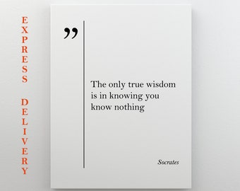 Socrates Quote Canvas Print, Socrates Wall Art, Socrates Poster, Graduation Gift