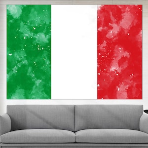 Italy Flag Canvas Print, Italy Wall Art, Flag of Italy Print, Framed and Ready to Hang