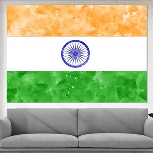 India Flag Canvas Print, India Wall Art, Flag of India Print, Framed and Ready to Hang