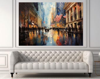 New York Stock Börse Druck, New York Stock Börse, New York Stock Börse, New York Stock Börse, gerahmt und fertig zum Aufhängen