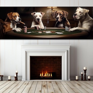 Hunde spielen Poker Leinwanddruck, Poker Wandkunst, Poker Club Dekor, Poker Spieler Geschenk, Mann Höhle Dekor, Kasino Dekor, gerahmt und fertig zum Aufhängen