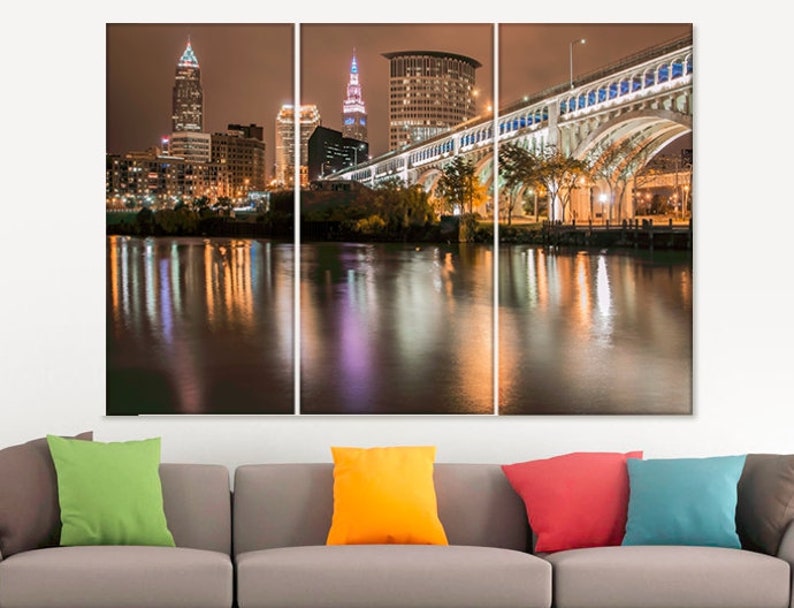 Large Cleveland Canvas Art Wall - Cleveland Wall Art Large Cleveland Canvas Art Wall - Cleveland Wall Art