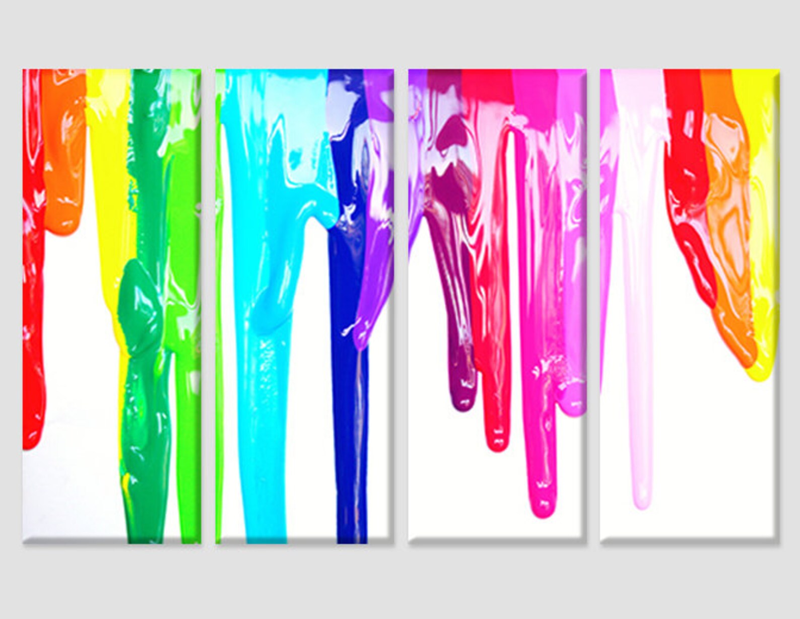 Rainbow Oil Painting Canvas Print Colorful LGBT Wall Art Etsy
