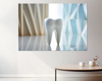 Art mural dentiste, cadeau dentiste, art minimaliste sur toile dentiste, décoration de bureau de dentiste, art mural stomatologie, encadré et prêt à accrocher