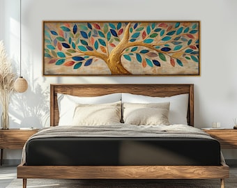 ユグドラシルの木のキャンバスプリント、北欧神話の生命の樹の絵画