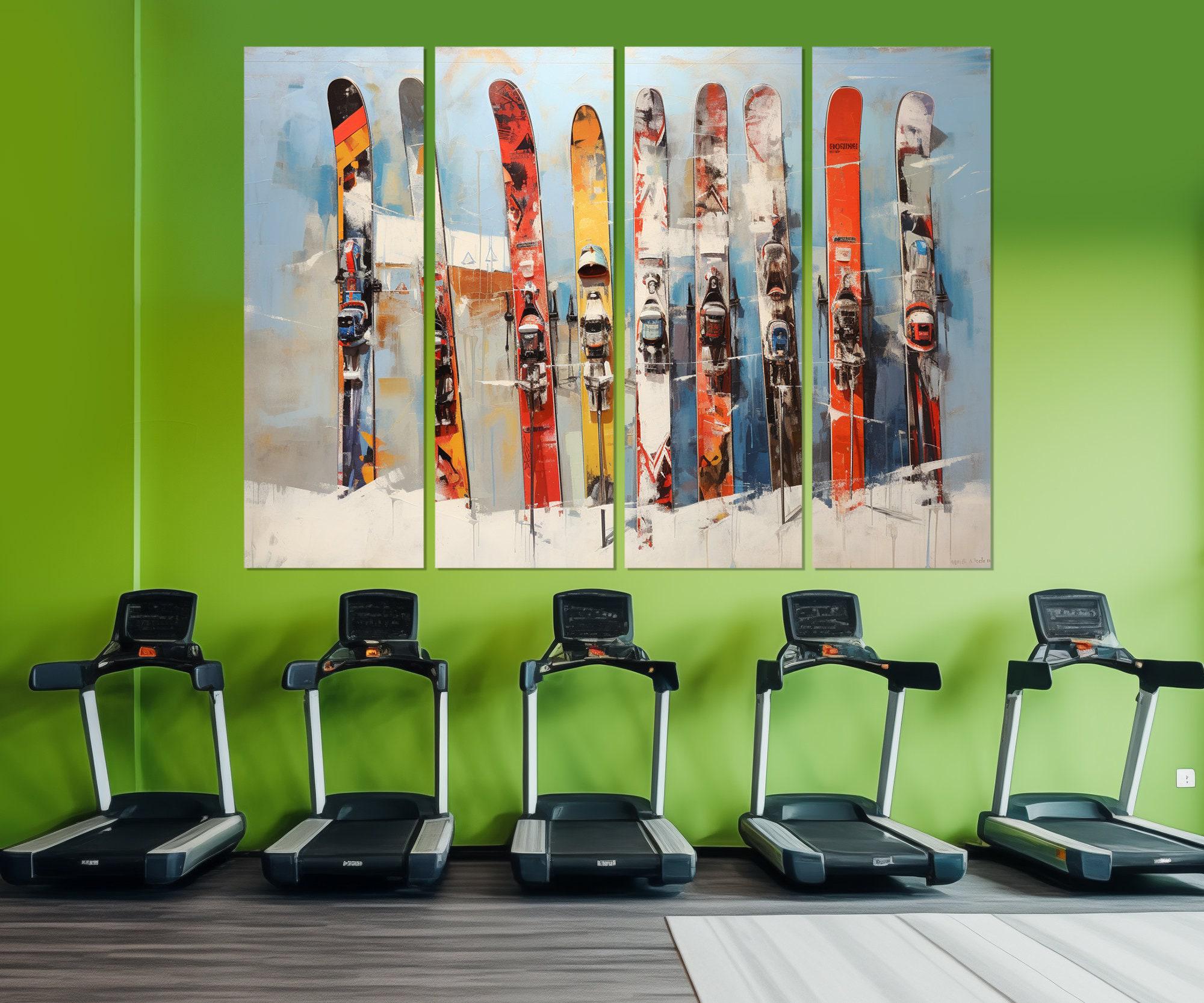 Abstract Ski Painting Canvas Print, Skier Gift, Skiing Wall Art, Winter ...