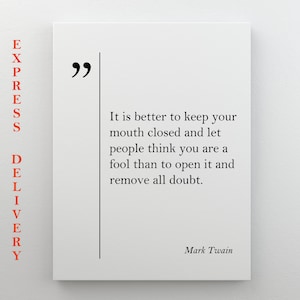 Mark Twain Quote Canvas Print, Funny Friend Gift, Journalist Gift, Mark Twain Wall Art