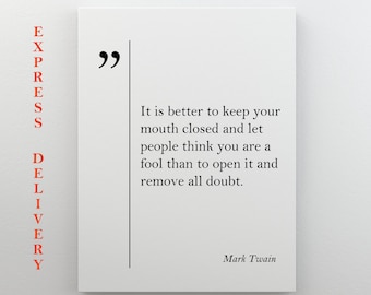 Mark Twain Quote Canvas Print, Funny Friend Gift, Journalist Gift, Mark Twain Wall Art