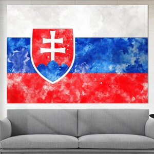 Slovakia Flag Canvas Print, Slovakia Wall Art, Flag of Slovakia Print