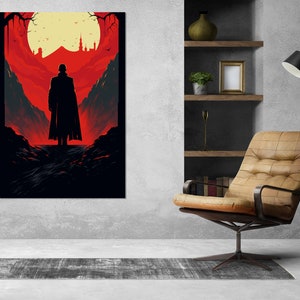 Dracula Canvas Print, Gothic Poster, Gothic Wall Art, Framed and Ready to Hang