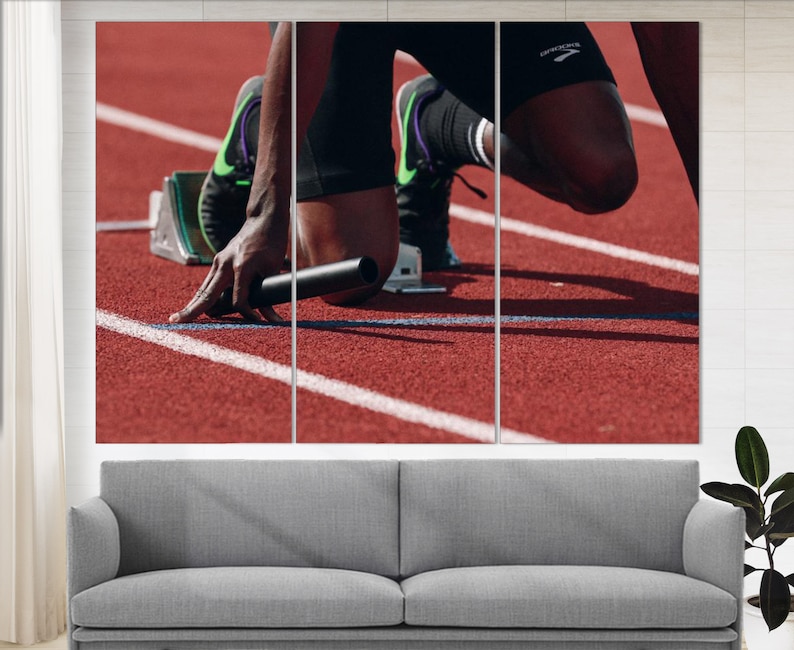 Running Wall Art Running Canvas Art Sprinter Gift Running Etsy