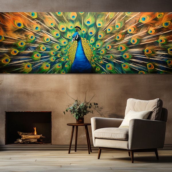 Peacock Large Wall Art - Etsy Australia