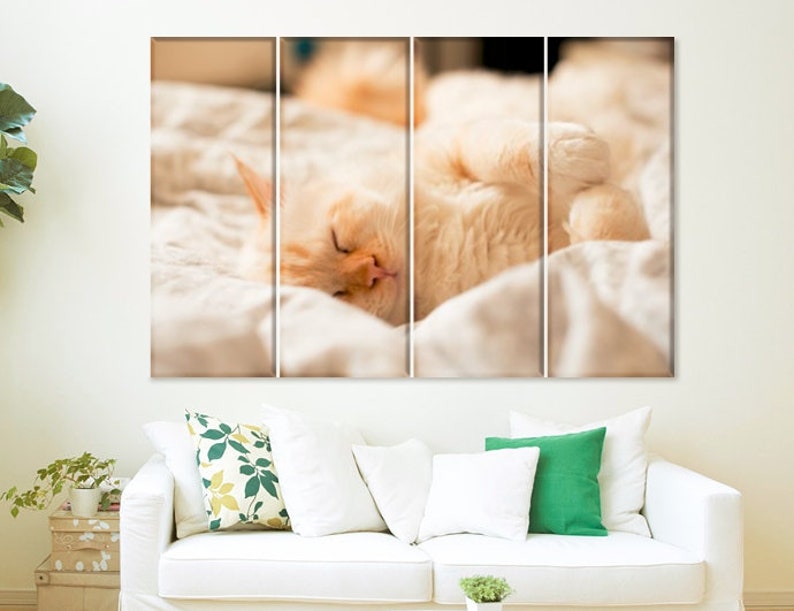 Cat Kitten Art Canvas Print Poster Bedroom Living Room Decor Home Wall Pictures