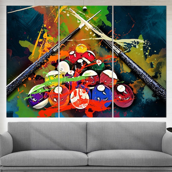 Billiards Canvas Art, Billiards Wall Art, Billiards Room Decor, Billiards Wall Decor