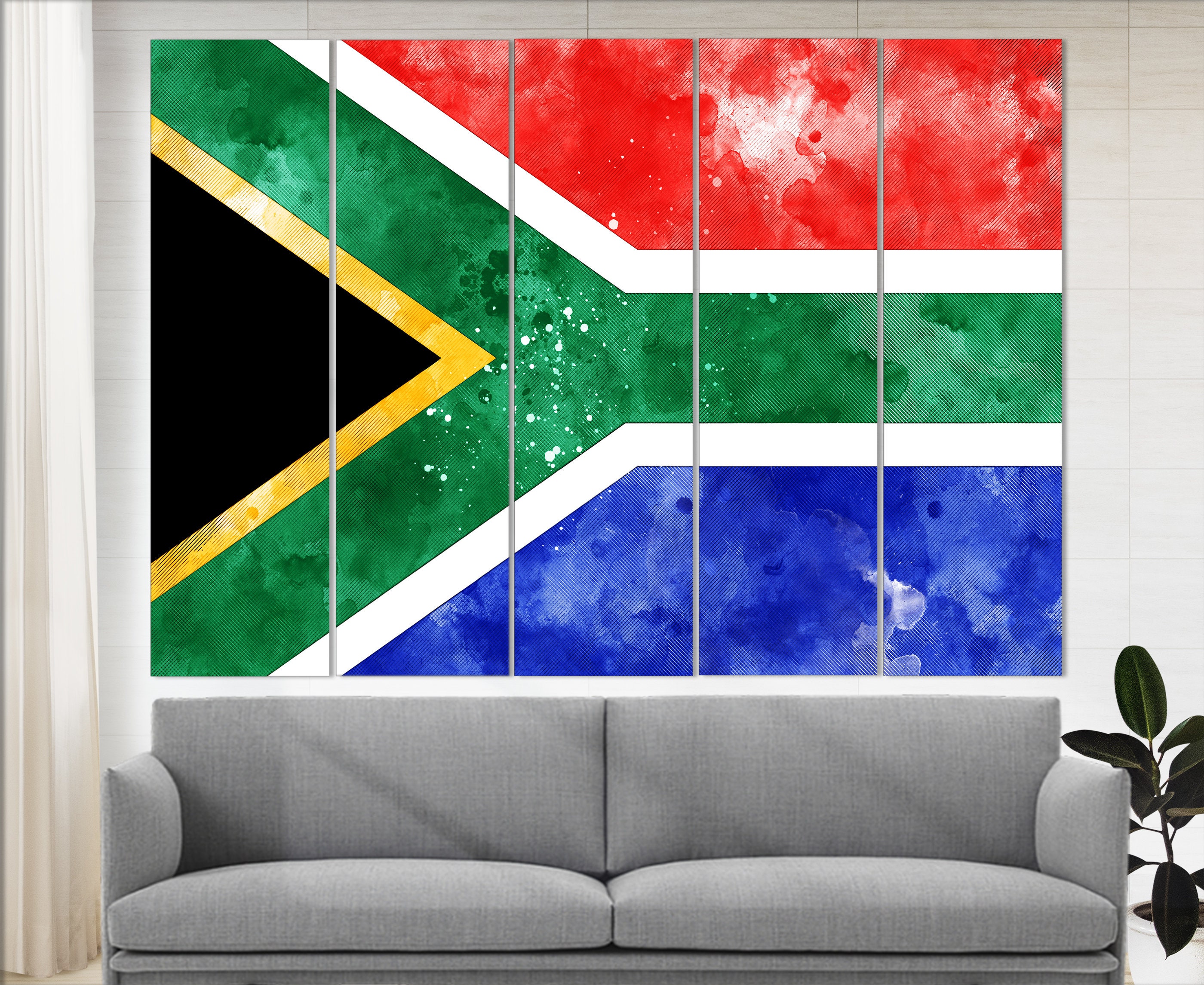 South Africa Flag Canvas Print South Africa Wall Art Flag of Etsy