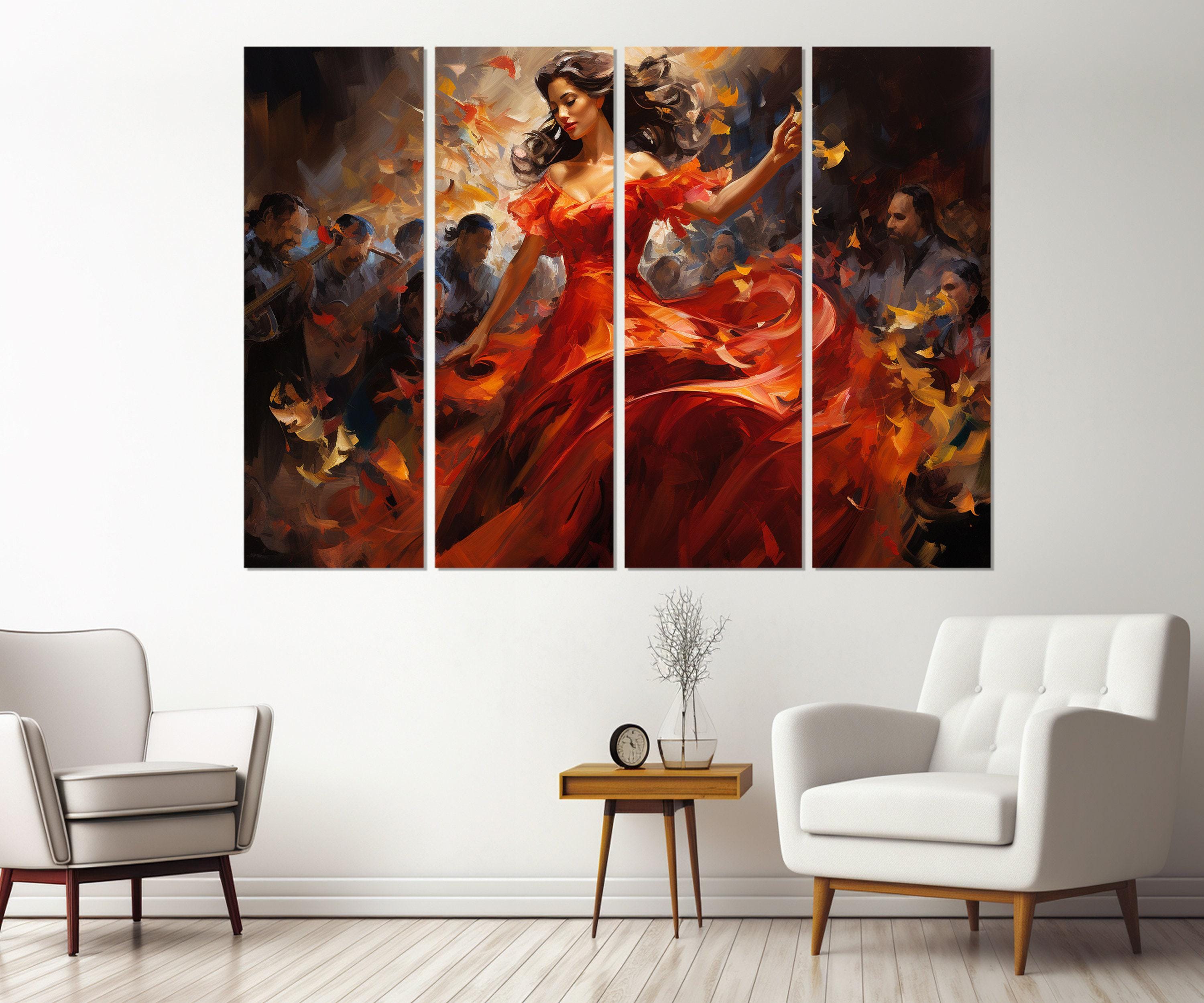 Tapisserie Murale Vintage – Scène De Danse Flamenco – Style Bohème – 50x100 Cm