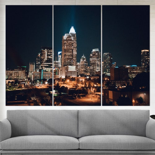 Charlotte Art Print Charlotte Poster Watercolor Skyline Etsy