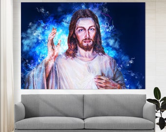 Jesus Canvas Print, Bedroom Wall Art, Nursery Wall Decor, Jesus Wall Art, Christian Wall Art