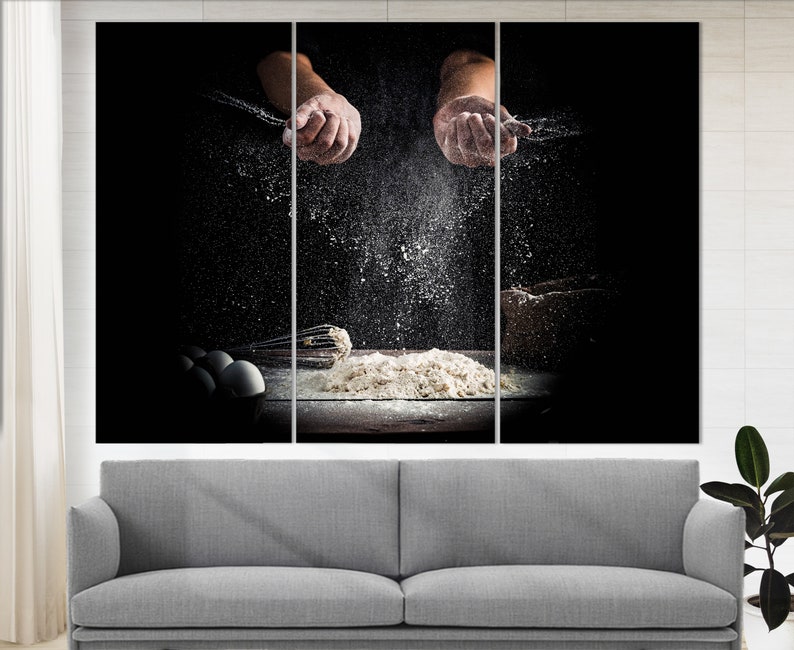 Pizza Wall Art, Chef Gift, Pizza Canvas Print, Pizzeria Wall Decor, Cook Gift, Kitchen Decor, Restaurant Decor, Pizzaman Gift image 3