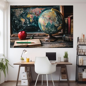 Geography Wall Art, Geography Class Decor, Classroom Decor, Geography Teacher Gift, Travel Wall Art, Travel Poster, Framed and Ready to Hang