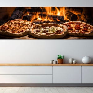 Large Pizza Canvas Print, Pizza Wall Art, Pizzeria Decor, Kitchen Wall Decor, Pizza Restaurant Wall Decor, Framed and Ready to Hang