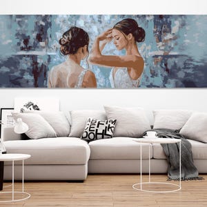 Abstract Ballerinas Painting Canvas Print, Impressionist Ballet Wall Art, Ballet Studio Decor, Ballerina Gift, Ballet Canvas Art