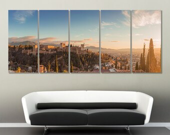 Large Granada Canvas Print, Granada Skyline, Granada Wall Art, Spain