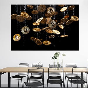 Bitcoin Canvas Print, Cryptocurrency Canvas Art, Bitcoin Wall Art, Crypto Trading Office Wall Decor, Bitcoin Trader Gift
