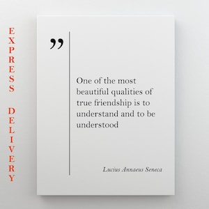 Lucius Annaeus Seneca Quote Canvas Print, Friendship Wall Art, Seneca Wall Art