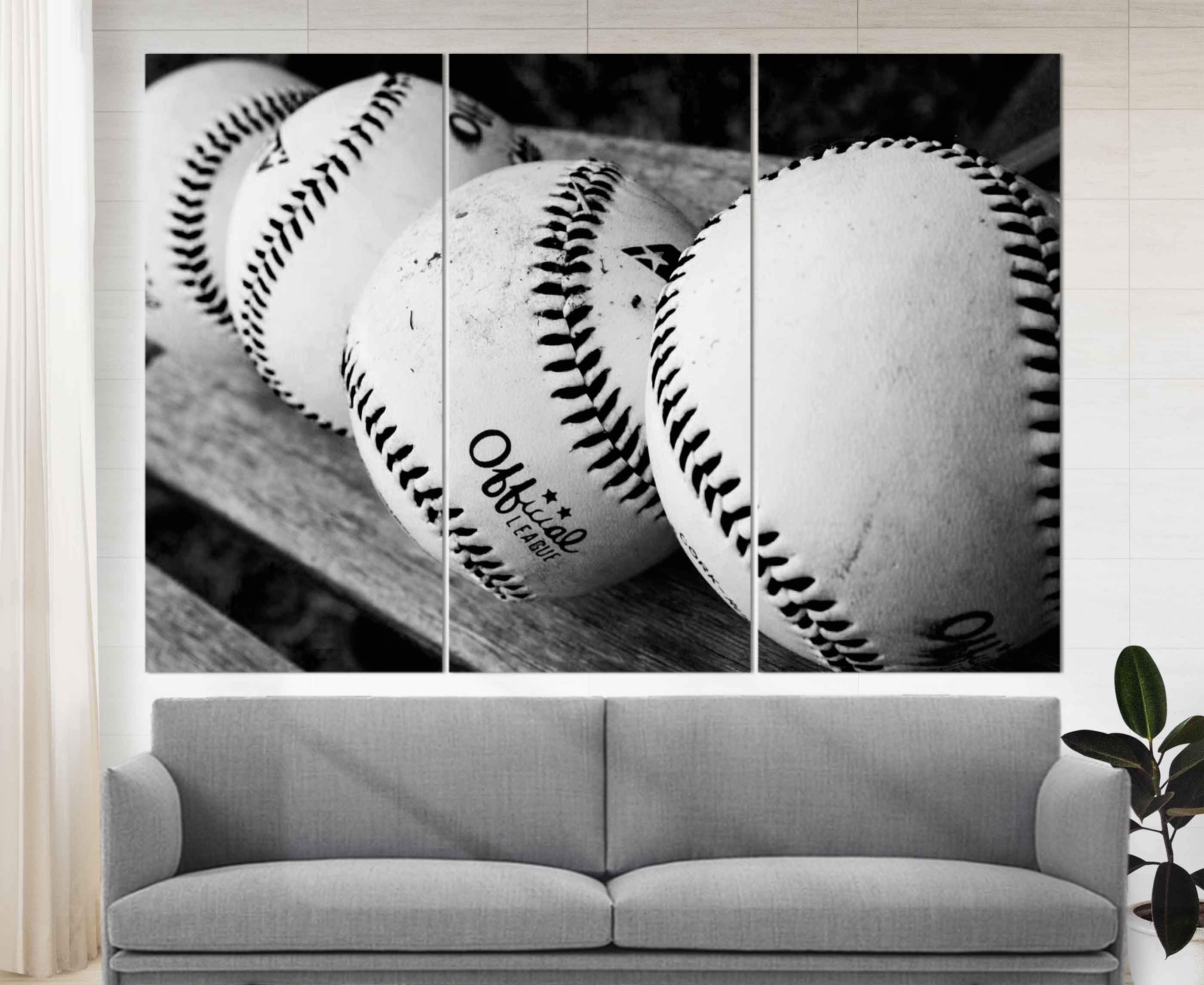 Baseball Wall Art Vintage Baseball Canvas Print Baseball Fan Etsy