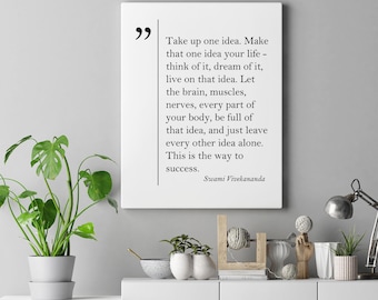 Canvasafdruk citaat Swami Vivekananda, afstudeercadeau, succesafdruk