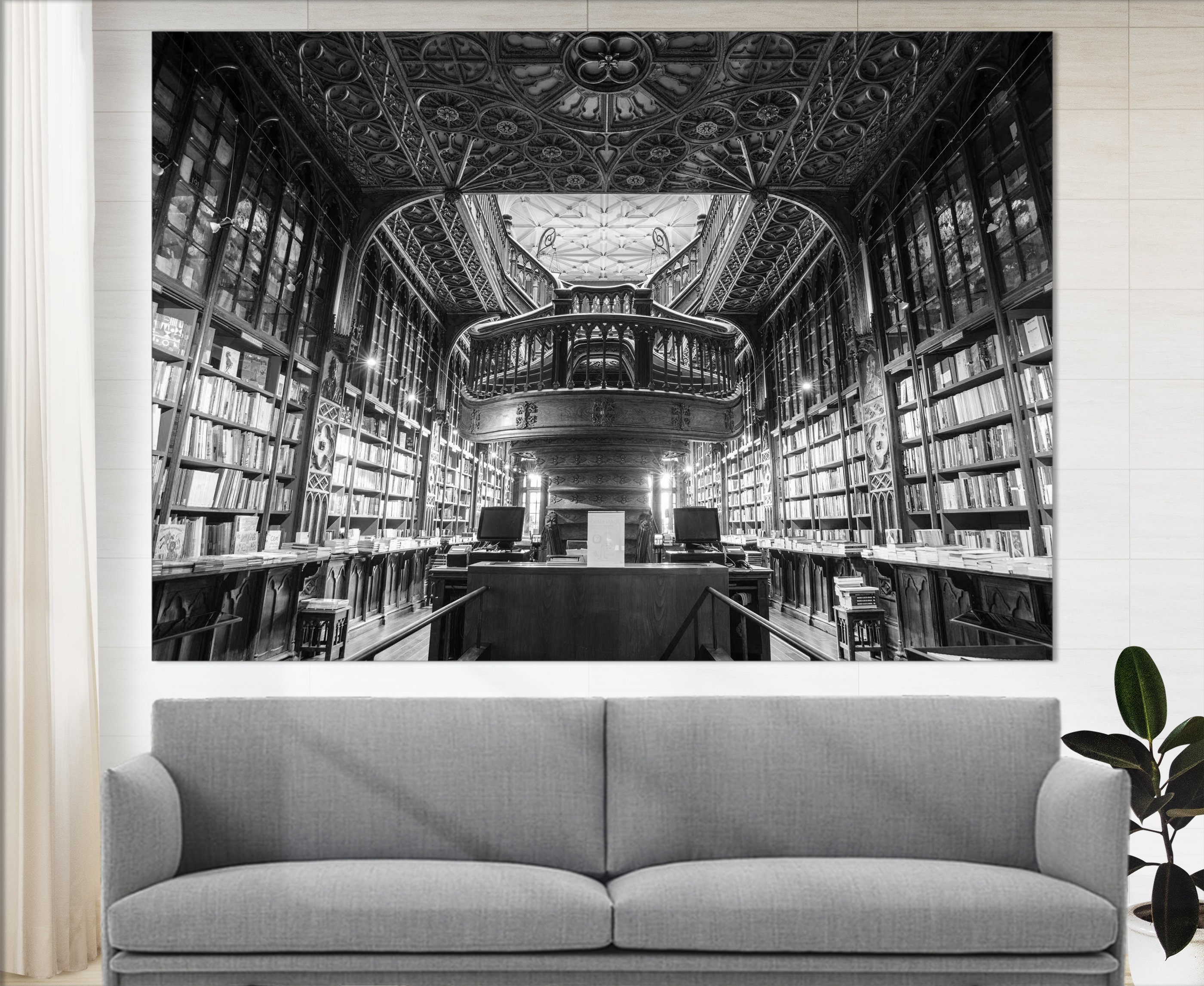 Library Canvas Print Library Wall Art Library in Porto Etsy Canada