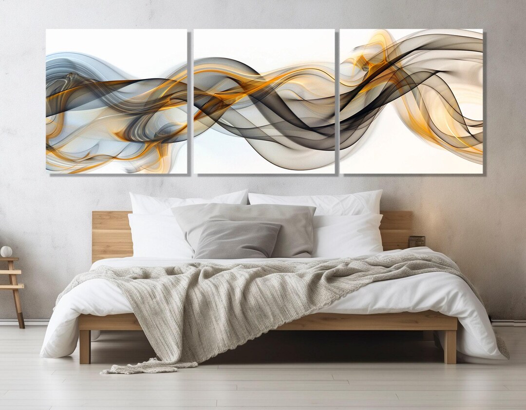 Abstract Black and Gold Fluid Canvas Print, Contemporary Wall Art ...