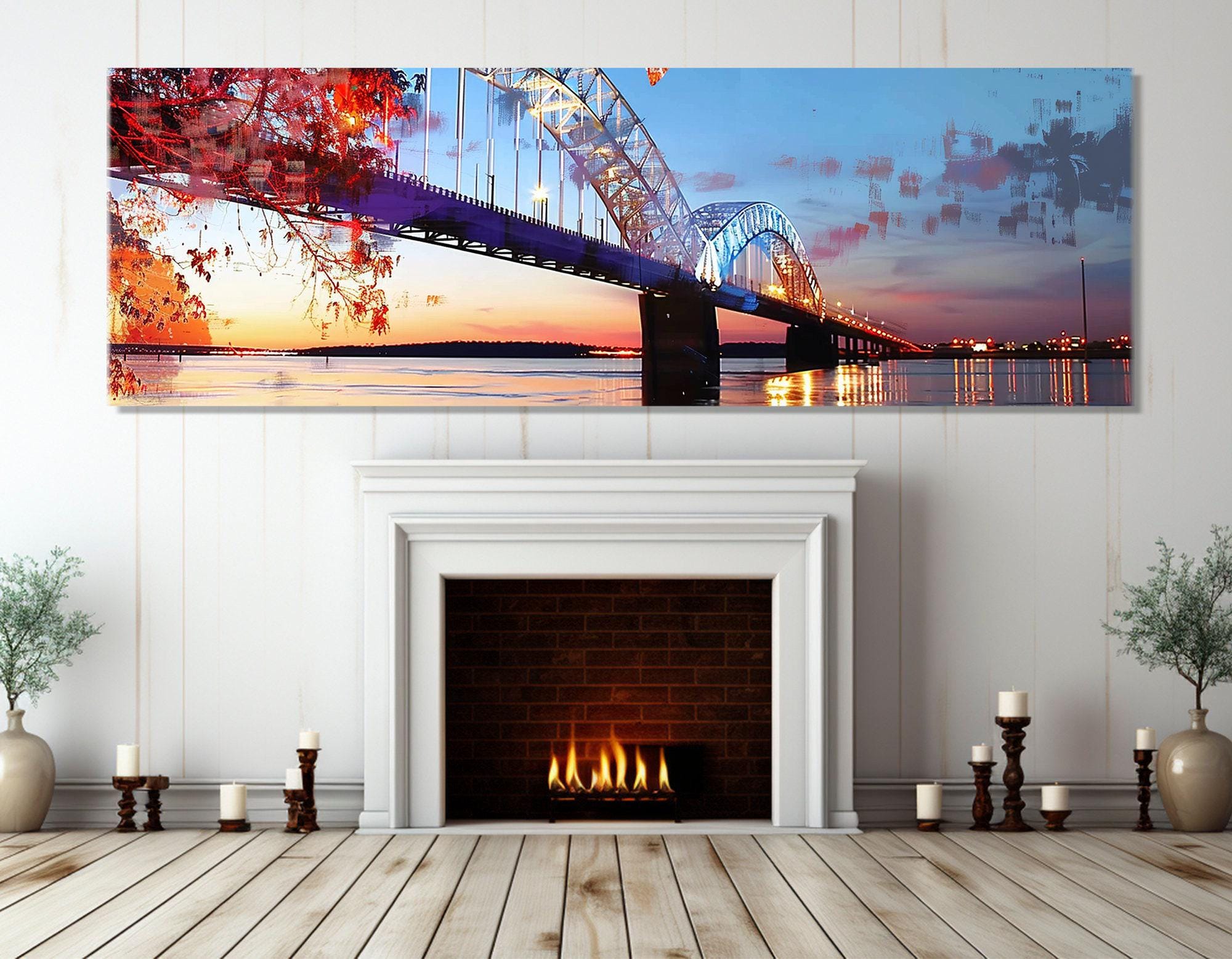 Hernando de Soto Bridge Canvas Print, Memphis Wall Art, Memphis Bridge Poster, M Bridge Canvas Print, Framed and Ready to Hang