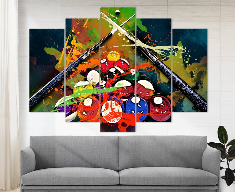 Billiards Canvas Art Billiards Canvas Game Room Decor Etsy