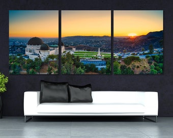 Griffith Observatory in Los Angeles Canvas Print, Large Los Angeles Wall Art