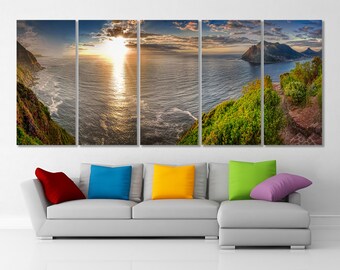 Large Sea Sunset Canvas Print, Nature Canvas Art