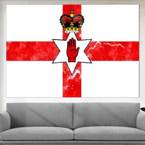 Northern Ireland Flag Canvas Print, Northern Ireland Wall Art, Flag of Northern Ireland Print