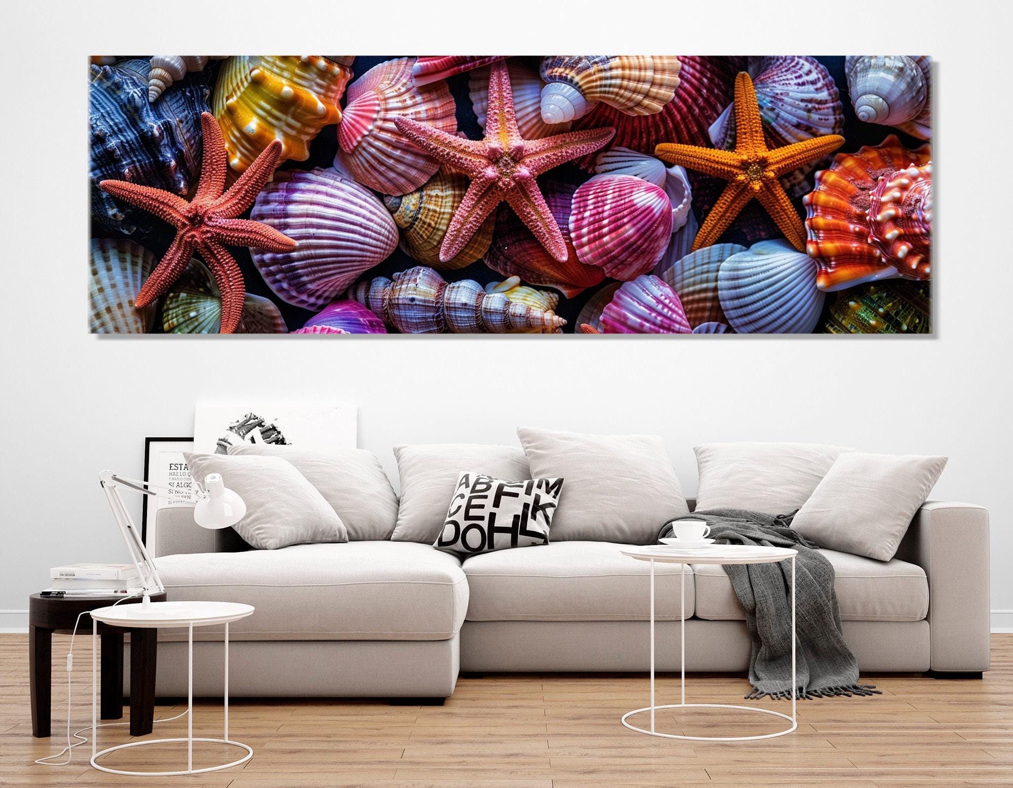 Sea Shells and Starfish Canvas Print, Underwater Wall Art, Framed and ...
