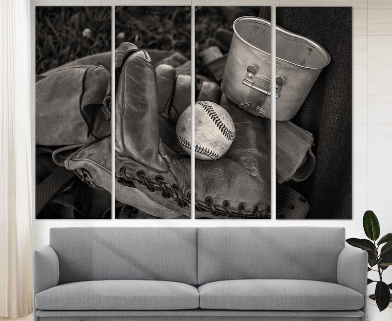 Vintage Baseball Canvas Print Baseball Wall Art Baseball Fan Etsy